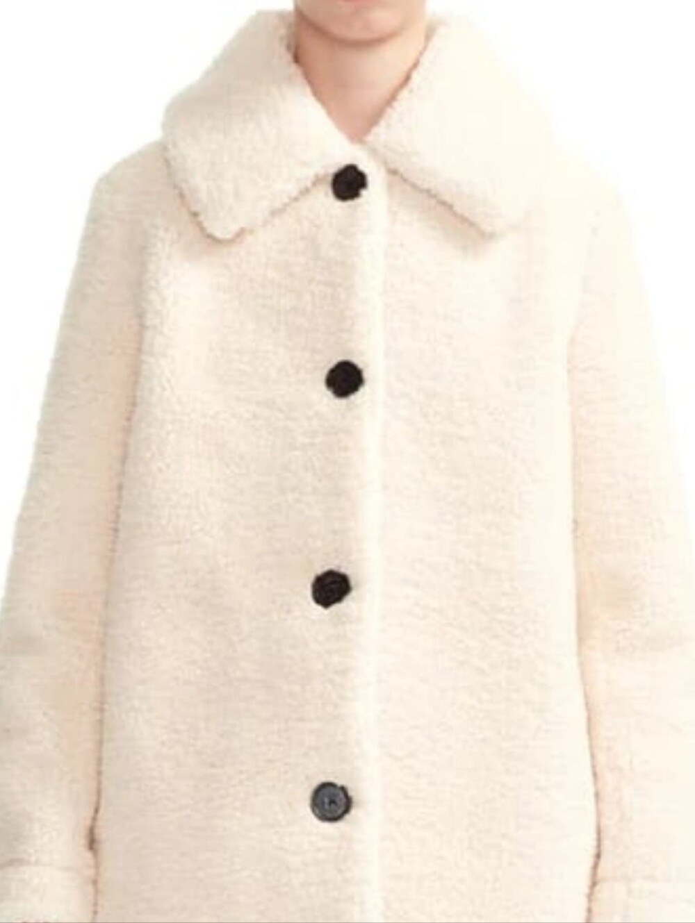 Maje Women's Cream Teddy Faux-Shearling Coat